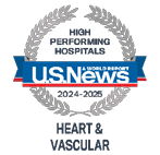 U.S. News and World Report Badge for Heart and Vascular