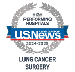 U.S. News and World Report Badge for Lung Cancer Surgery