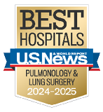 U.S. News and World Report Best Hospitals Badge for Pulmonology and Lung Surgery