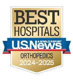 U.S. News and World Report Best Hospitals Badge for Orthopedics