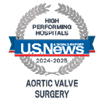 U.S. News and World Report High Performing Hospitals Badge for Best Regional Hospitals in Abdominal Aortic Valve Surgery