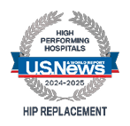 U.S. News and World Report High Performing Hospitals Badge for Best Regional Hospitals for Hip Replacement