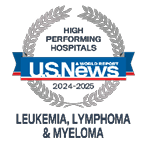 U.S. News and World Report High Performing Hospitals Badge for Best Regional Hospitals for Leukemia Lymphoma Myeloma