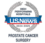 U.S. News and World Report High Performing Hospitals Badge for Best Regional Hospitals for Prostate Cancer
