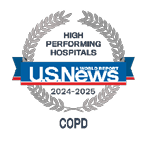 U.S. News and World Report High Performing Hospitals Badge for Best Regional Hospitals in COPD