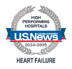 U.S. News and World Report High Performing Hospitals Badge for Best Regional Hospitals for Heart Failure