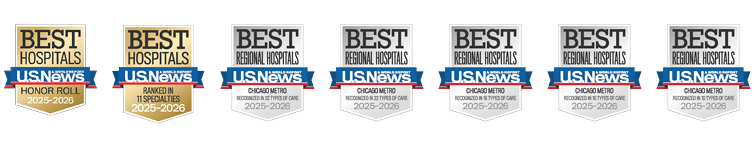 Seven U.S. News & World Report badges for 2025-2026.