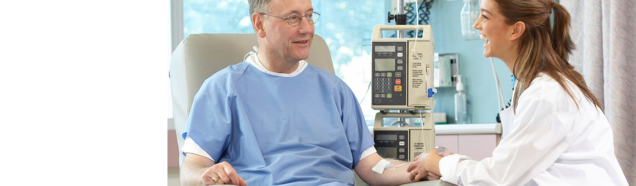 Patient receives infusion therapy for kidney disease