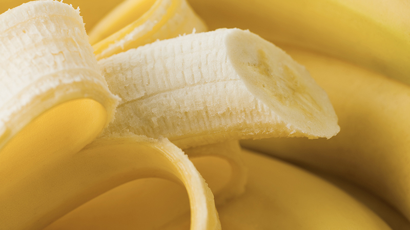 A closeup of a banana.